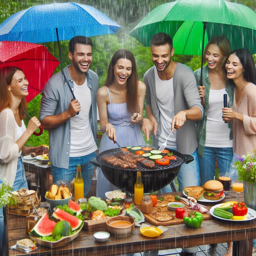 faire un barbecue sous la pluie